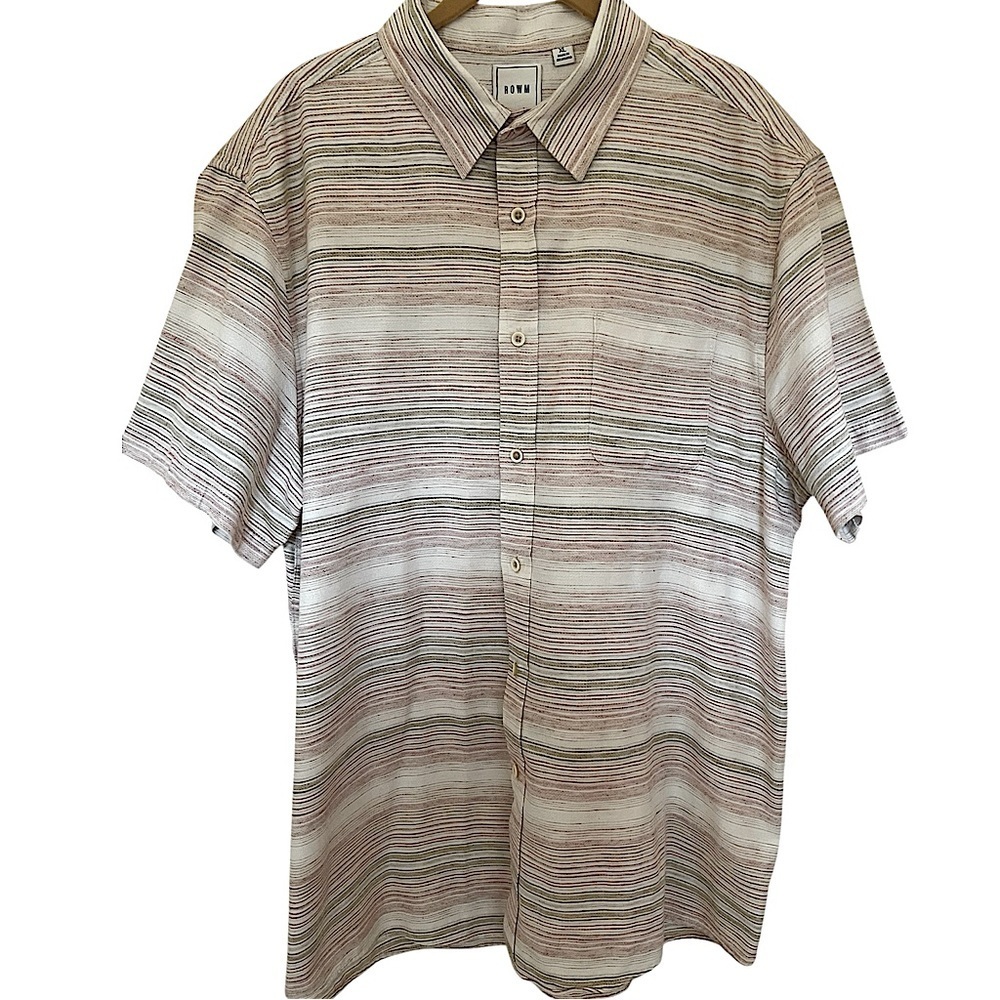 ROWN STRIPED MENS BUTTON DOWN SHIRT SZ XL
